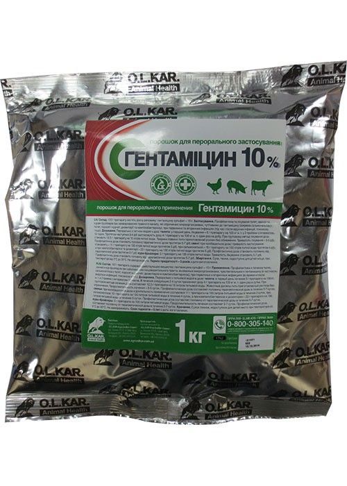 Гентамицин 10% порошок 1 кг Олкар