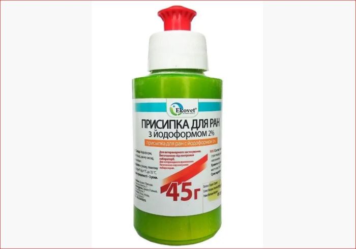 Присыпка 2% с йодоформом 45гр, ЭКОВЕТ